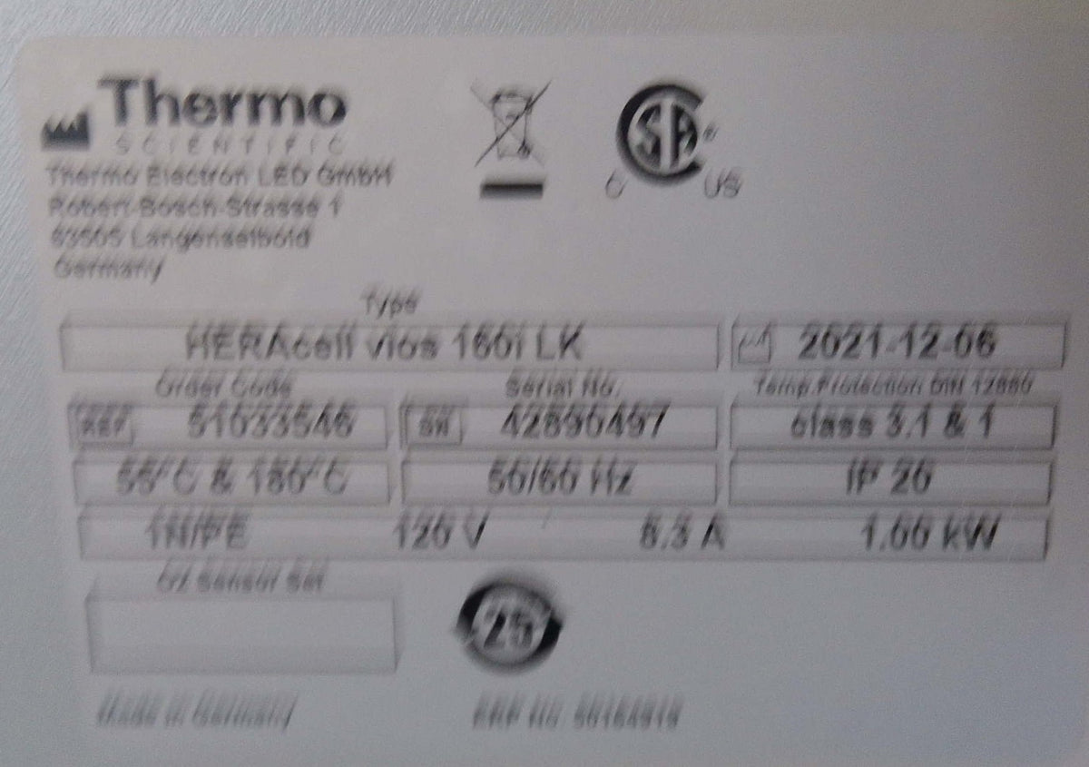 Thermo HERAcell Vios 160i Double Stack Copper Lined CO2 Incubators (2021)