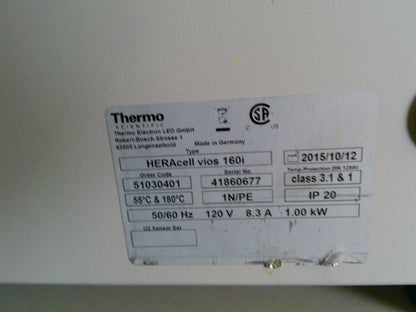 Thermo HERAcell Vios 160i Double Stack Copper Lined CO2 Incubators (2015)