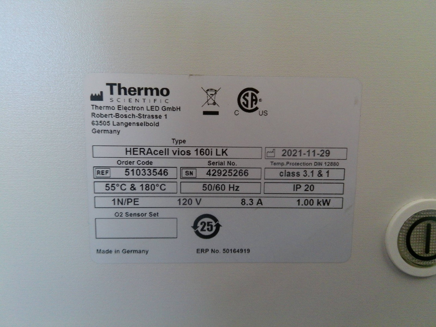 Thermo HERAcell Vios 160i Double Stack Copper Lined CO2 Incubators (2021)