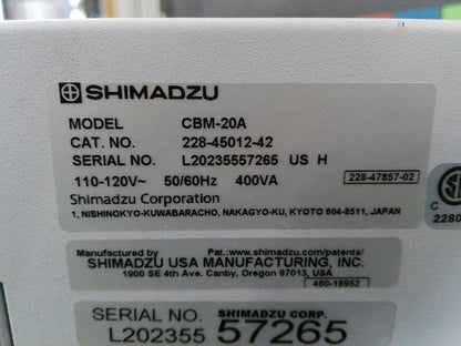 Shimadzu HPLC CBM-20A Prominence Communications Bus Model