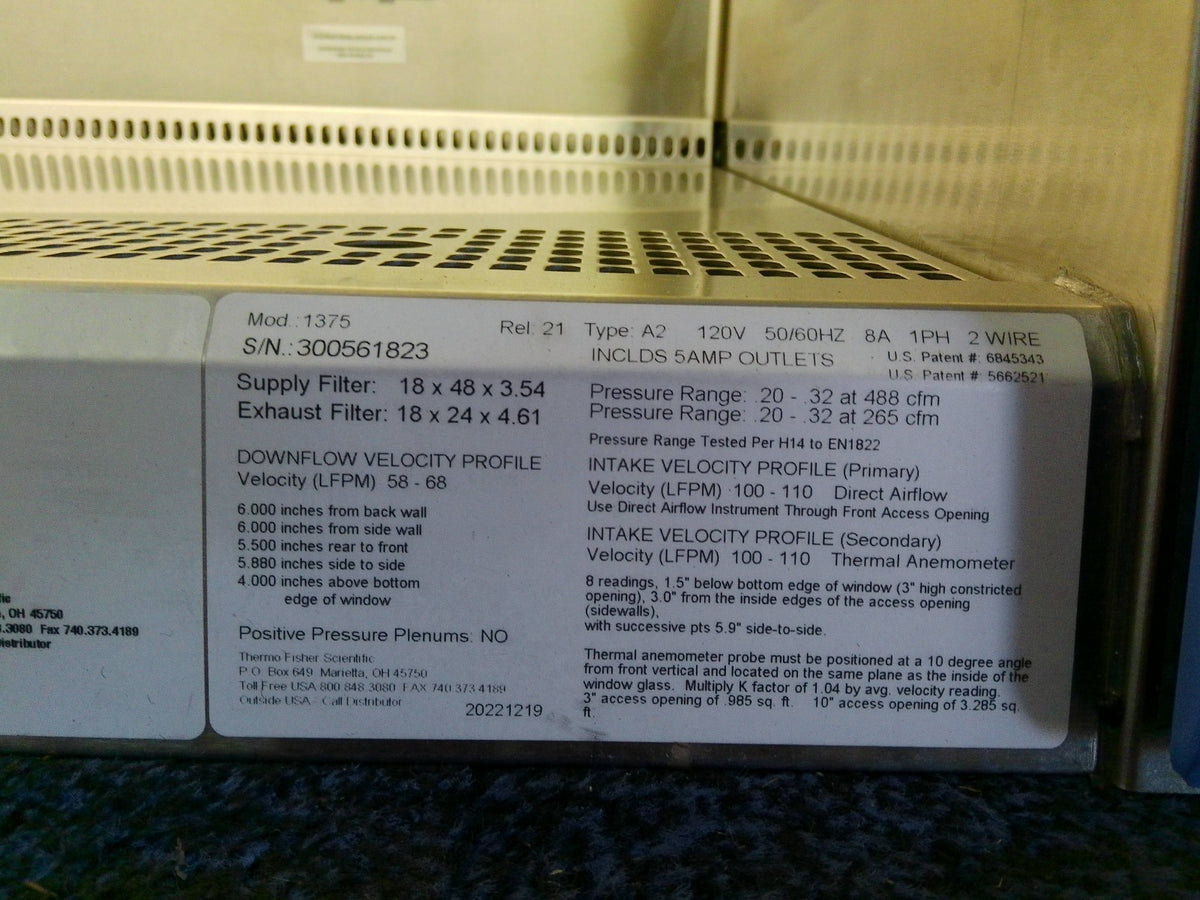 Thermo Scientific 4ft 1375 A2 Biosafety/Biological Safety Cabinet w/UV +Warranty