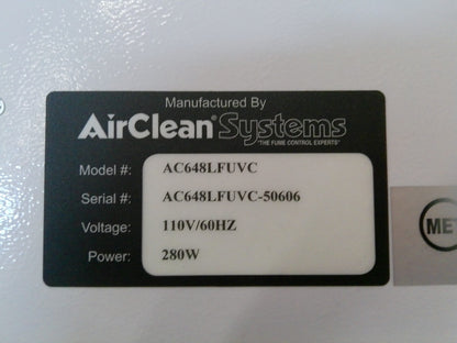 Airclean Systems AC648LFUVC 4ft Airclean 600 PCR Workstation  w/UV & Fluorescent