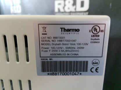 Thermo Scientific 88870001 Digital Drybath Standard 1 Block Heater