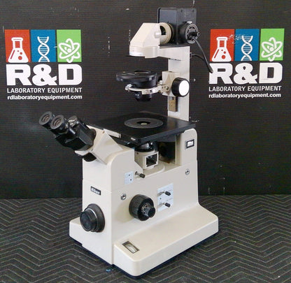 Nikon Diaphot Inverted Phase Contrast Microscope With 3 Objectives