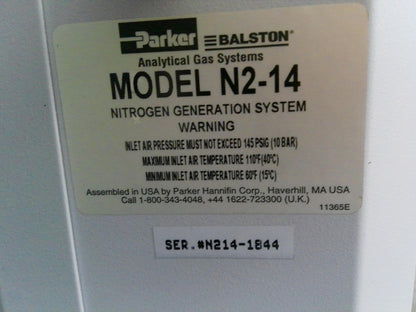 Parker Balston Model N2-14 Nitrogen Generator