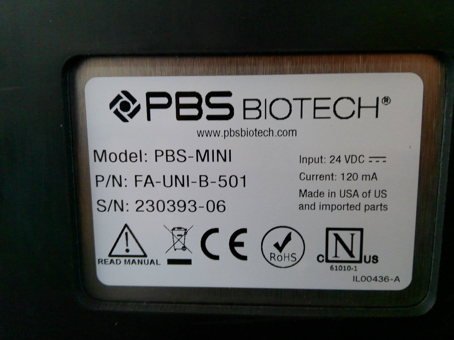 PBS Biotech PBS-Mini Bioreactor Stir Platform FA-UNI-B-501 w/ Power Supply x4