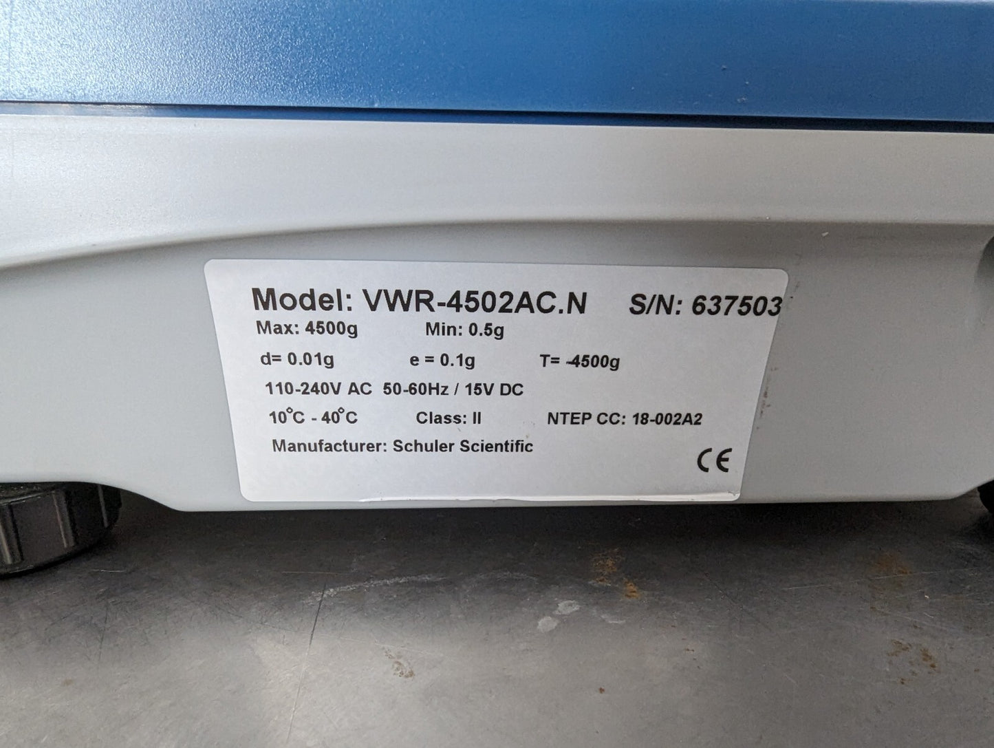 VWR 4502AC.N Precision Analytical Balance Scale 4500g x 0.5g FULLY TESTED