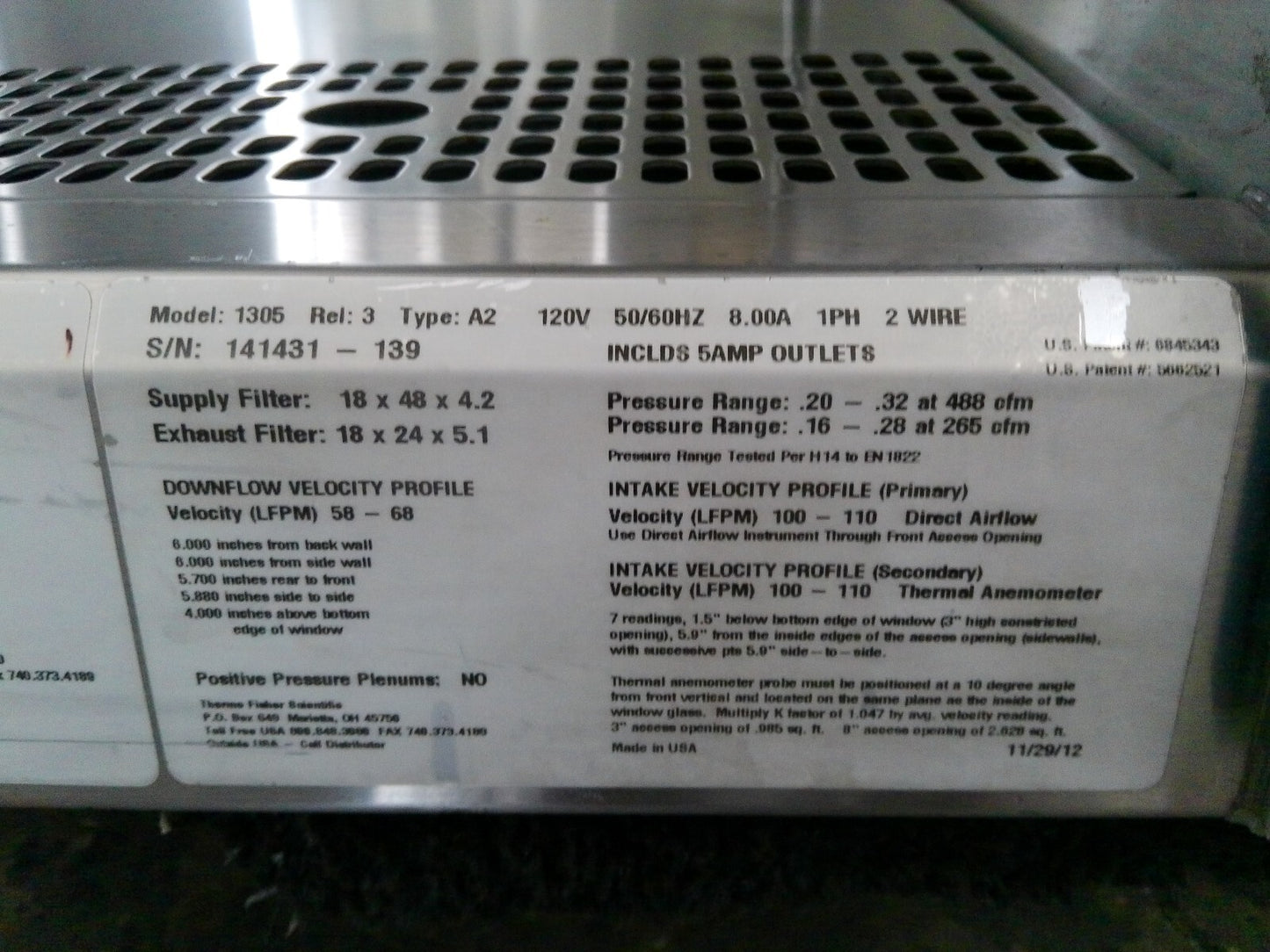 Thermo Scientific 4ft 1305  A2 Biosafety Cabinet w/UV & Stand FULLY TESTED