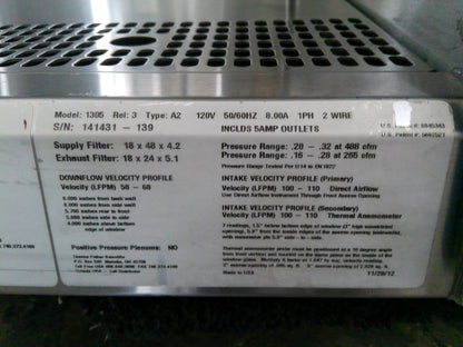 Thermo Scientific 4ft 1305  A2 Biosafety Cabinet w/UV & Stand FULLY TESTED