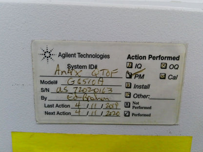 Agilent G6510A Accurate-Mass Quadrupole Time-of-Flight (Q-TOF) LC/MS System