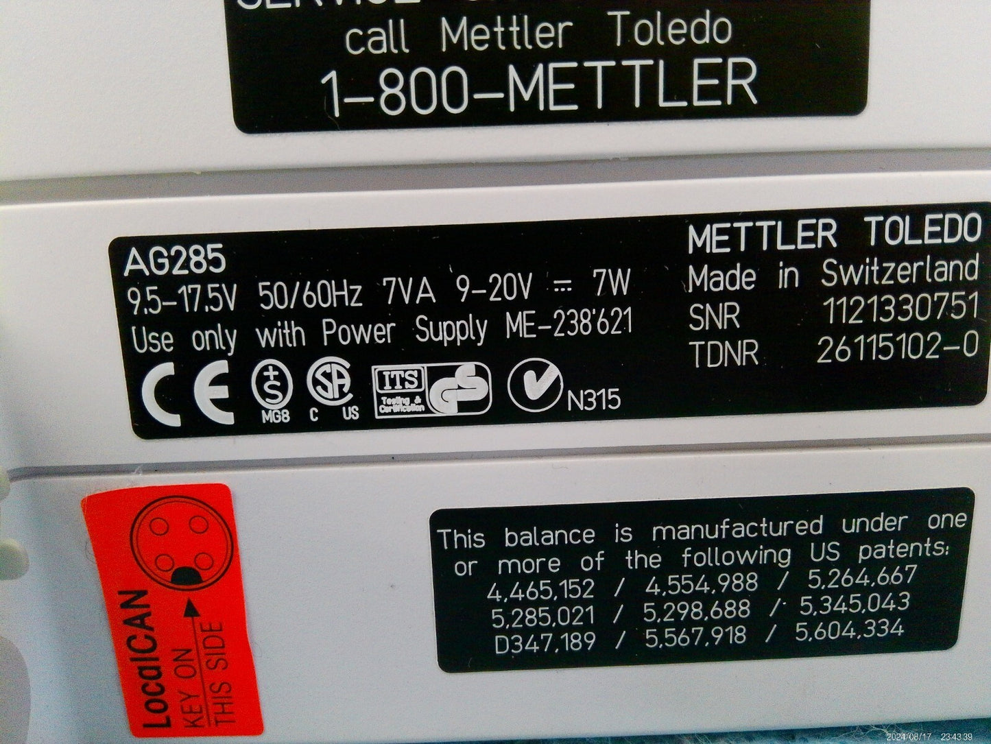 Mettler Toledo AG285 Analytical Balance/ Scale - Calibrated & FULLY TESTED
