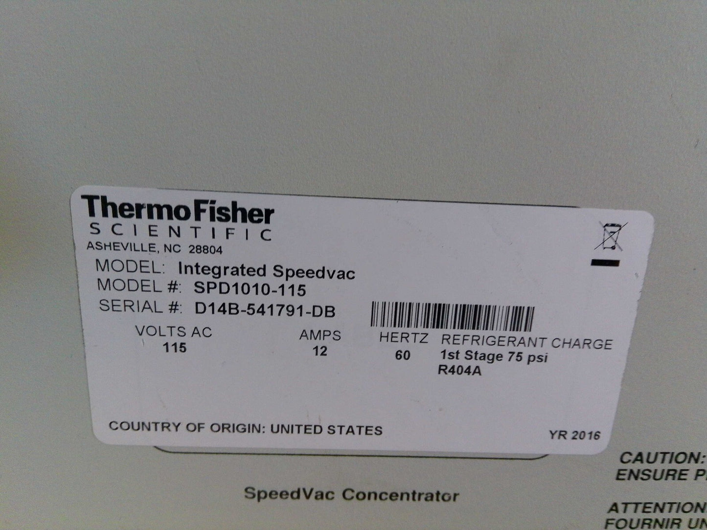 Thermo Scientific Savant SPD1010-115 SpeedVac Concentrator- Calibrated