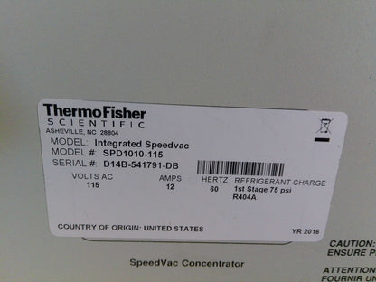 Thermo Scientific Savant SPD1010-115 SpeedVac Concentrator- Calibrated