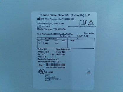 Thermo Scientific TSX5005CA Glass Double Door +4C Refrigerator 51.1Cf (2023)