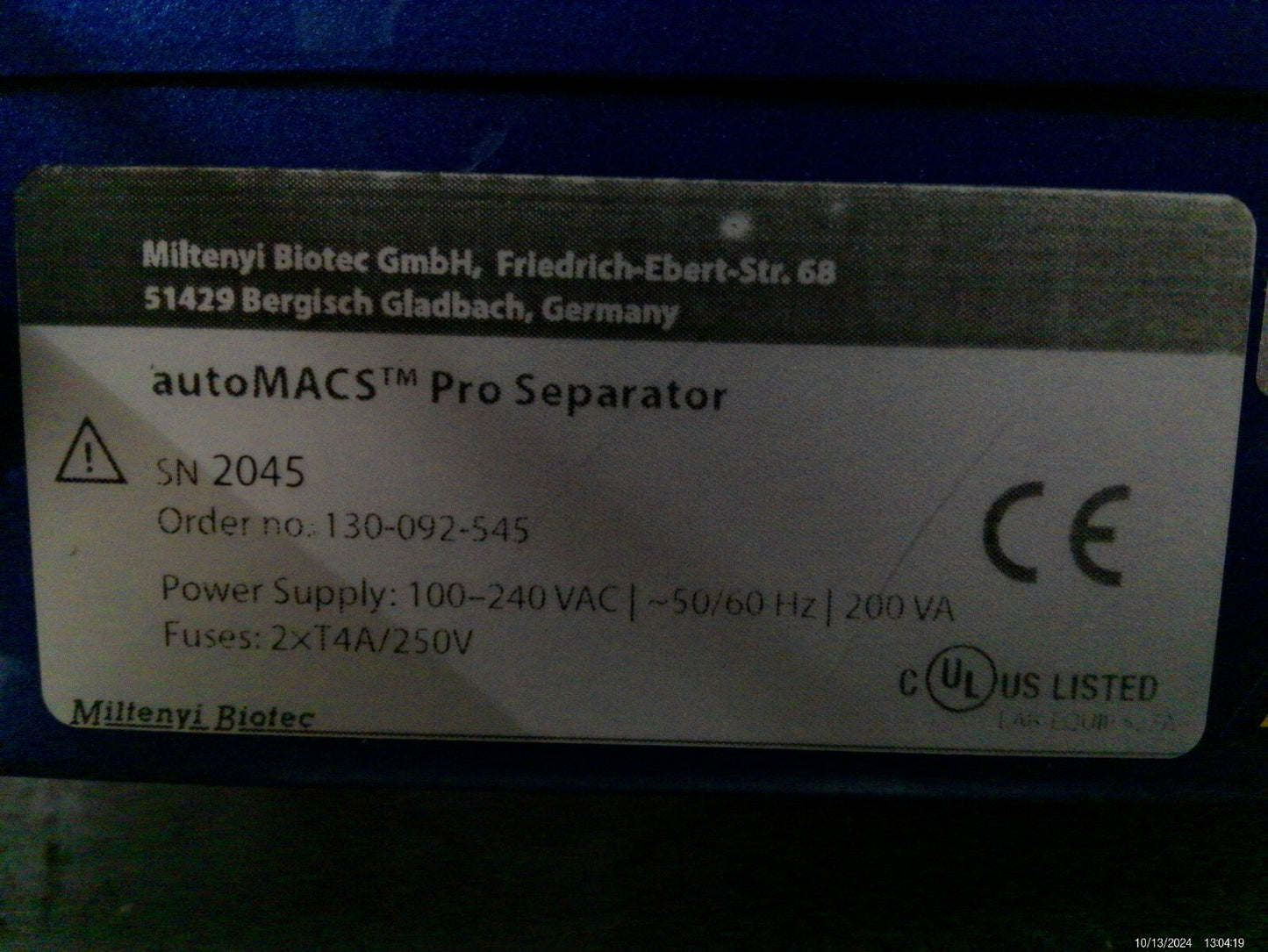 Miltenyi Biotec 130-092-545 AutoMACS Pro Separator