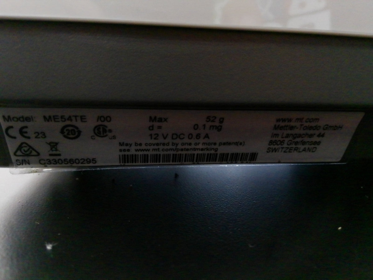 Mettler Toledo ME54TE Analytical Balance 52 g x 0.1 mg