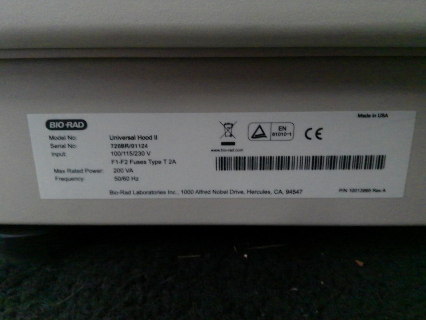 Bio-Rad Universal Hood II Gel Molecular Image System w/ Camera (PARTS)