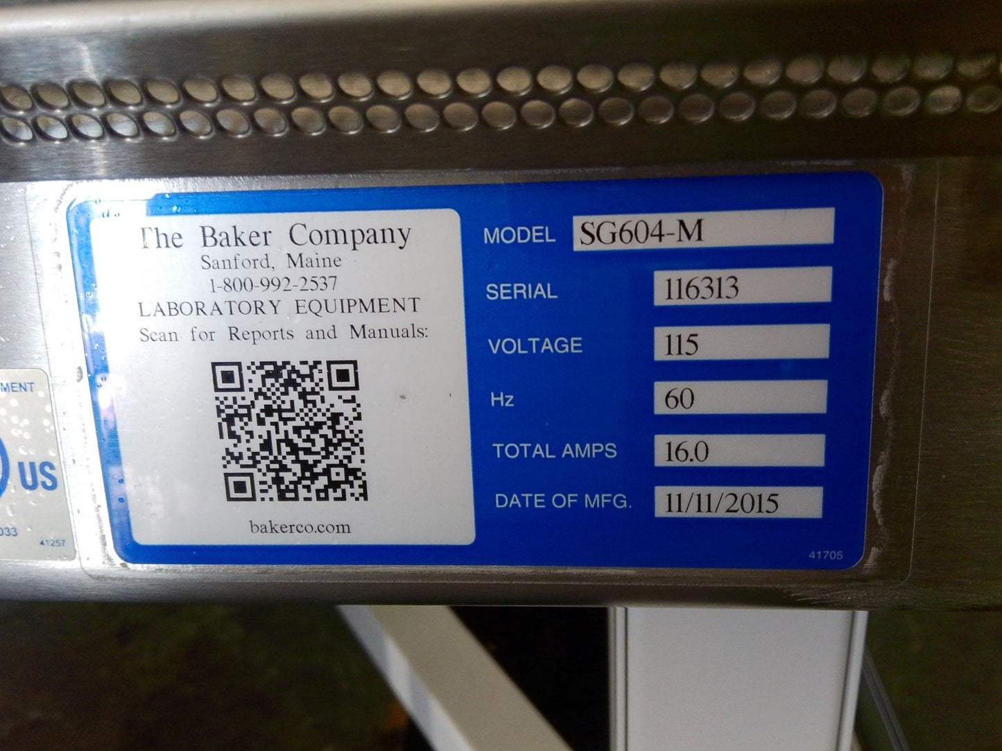 Baker 6ft SG604-M A2 Biosafety/ Biological Safety Cabinet w/Stand NO UV+Warranty