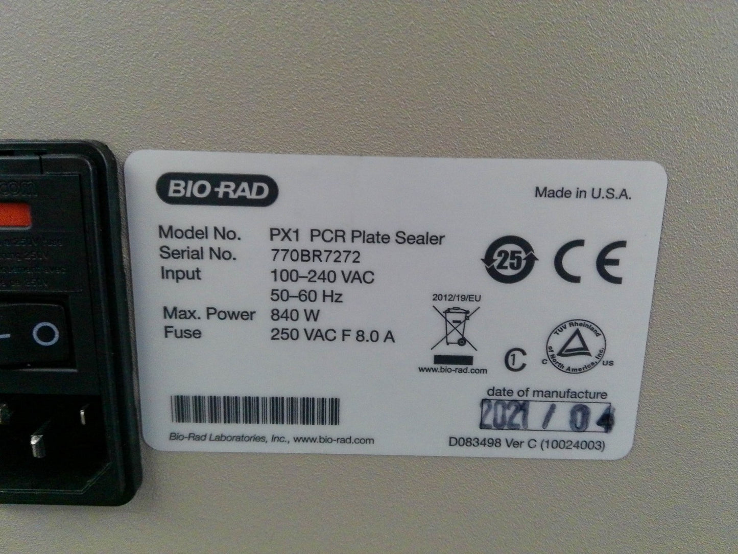 Bio-Rad PX1 PCR Plate Sealer