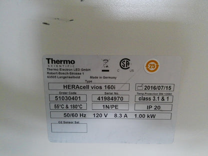 Thermo HERAcell Vios 160i Double Stack Copper Lined CO2 Incubators (2016)