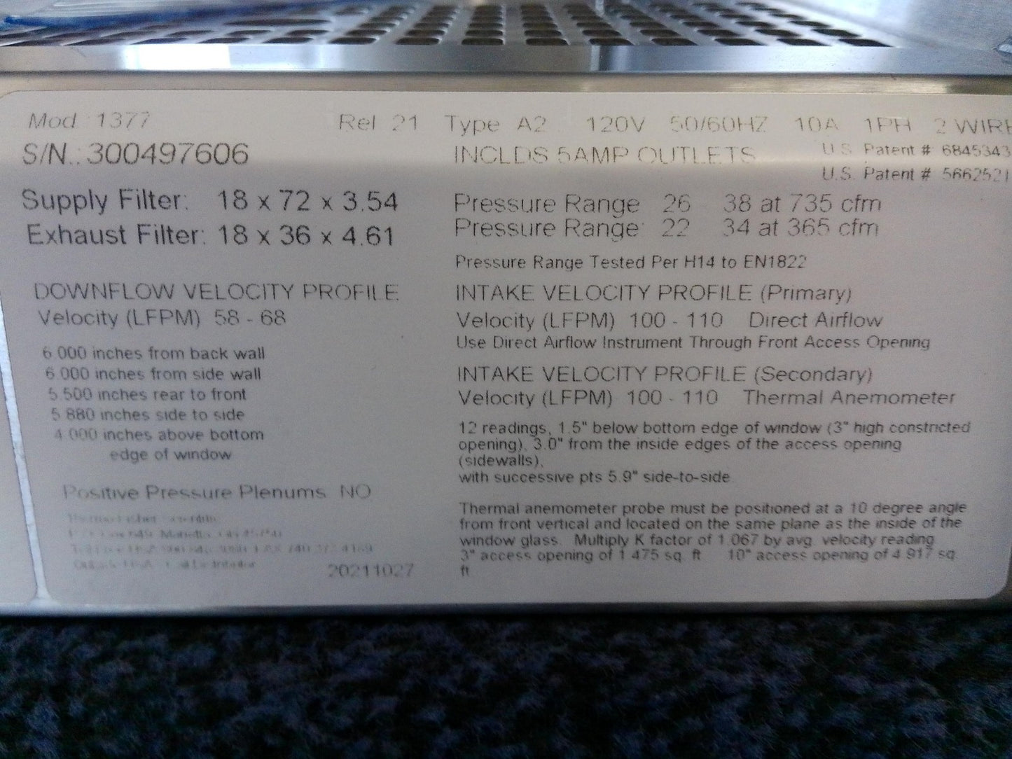 Thermo Scientific 6ft 1377 A2 Biosafety Cabinet w/UV & Stand FULLY TESTED (2021)