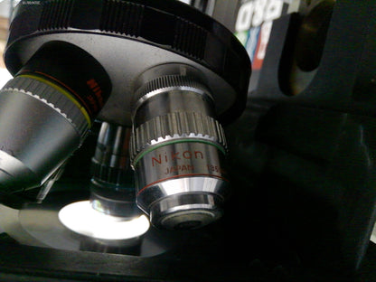 Nikon Diaphot Inverted Phase Contrast Microscope With 3 Objectives