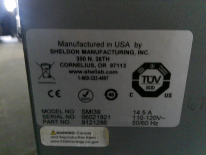 Shel Lab SMI39 Reach-In Large Capacity Incubator 38.6Cf 120v