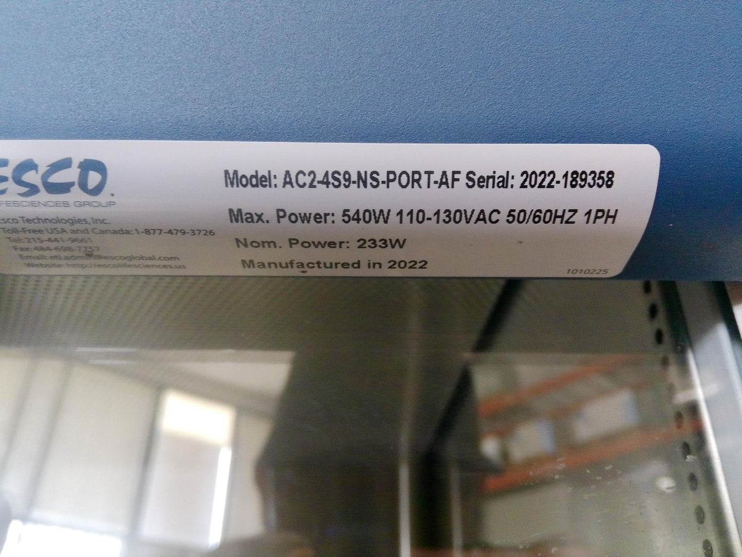 Esco 4ft AC2-4S9 (2022) A2 Biosafety Cabinet w/Stand & UV, FULLY TESTED