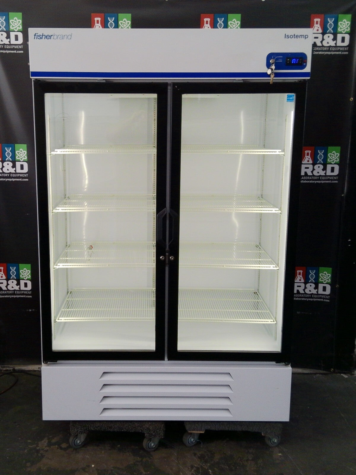 Fisherbrand GTFBG49RPGA Isotemp 4° Refrigerator Glass Double Door, 49Cf, TESTED