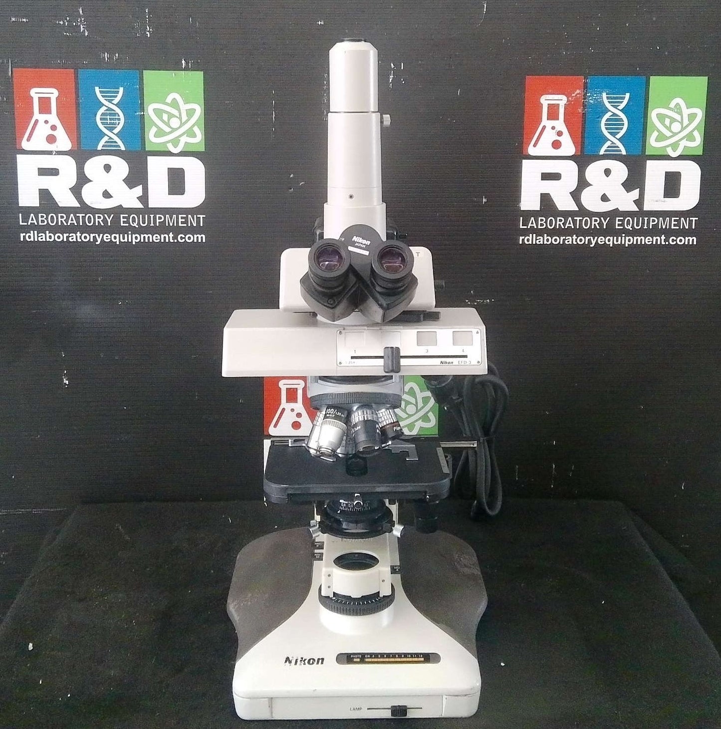 Nikon Optiphot 2 Phase Contrast Microscope w/ 6 Objectives & Lamp Power Supply