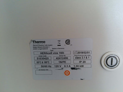 Thermo HERAcell Vios 160i Copper Lined CO2 Incubator w/ Stand & Casters (2019)