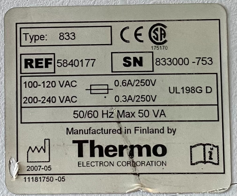 Thermo Scientific Type 833 Multidrop DW Microplate Reagent Dispenser 120v