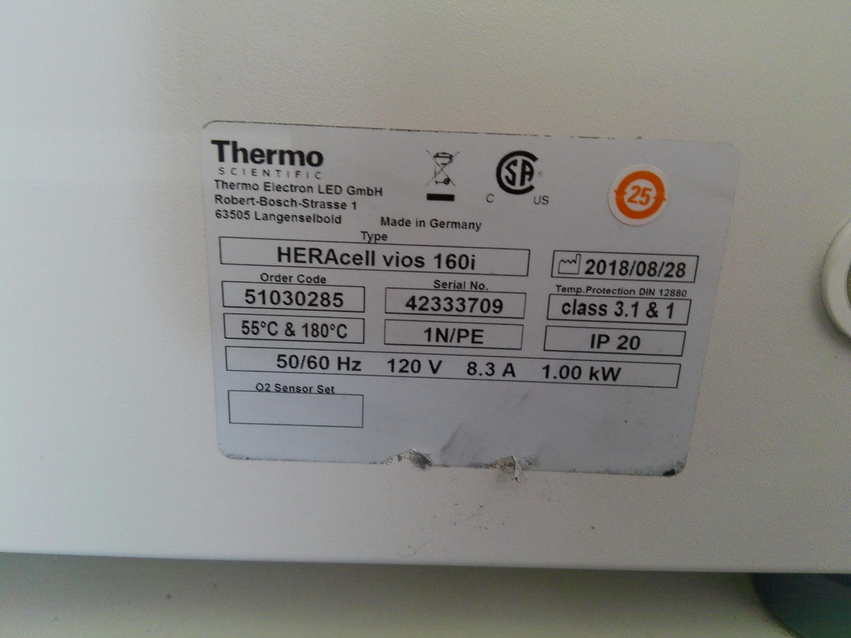 Thermo HERAcell Vios 160i Double Stack CO2 Incubators (2018) TESTED & CALIBRATED