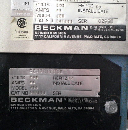 Beckman Coulter J-6B Floor Centrifuge JS-4.2 Rotor & Buckets(x4) FULLY TESTED