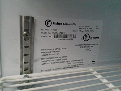 Fisher Scientific MR25PA-GAEE-FS +4C Laboratory Refrigerator 23Cf  FULLY TESTED