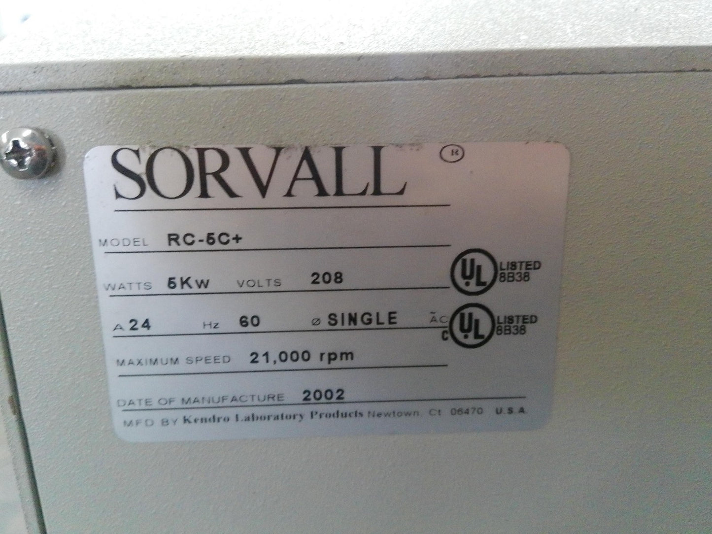 Sorvall RC-5C Plus Refrigerated Floor Centrifuge w/Rotor (SLA-600TC) Certified