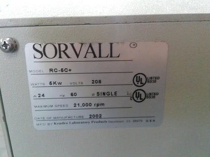 Sorvall RC-5C Plus Refrigerated Floor Centrifuge w/Rotor (SLA-600TC) Certified