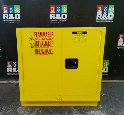 Uline H-14177S-Y Flammable Storage Cabinet Self Closing Doors 22 Gal