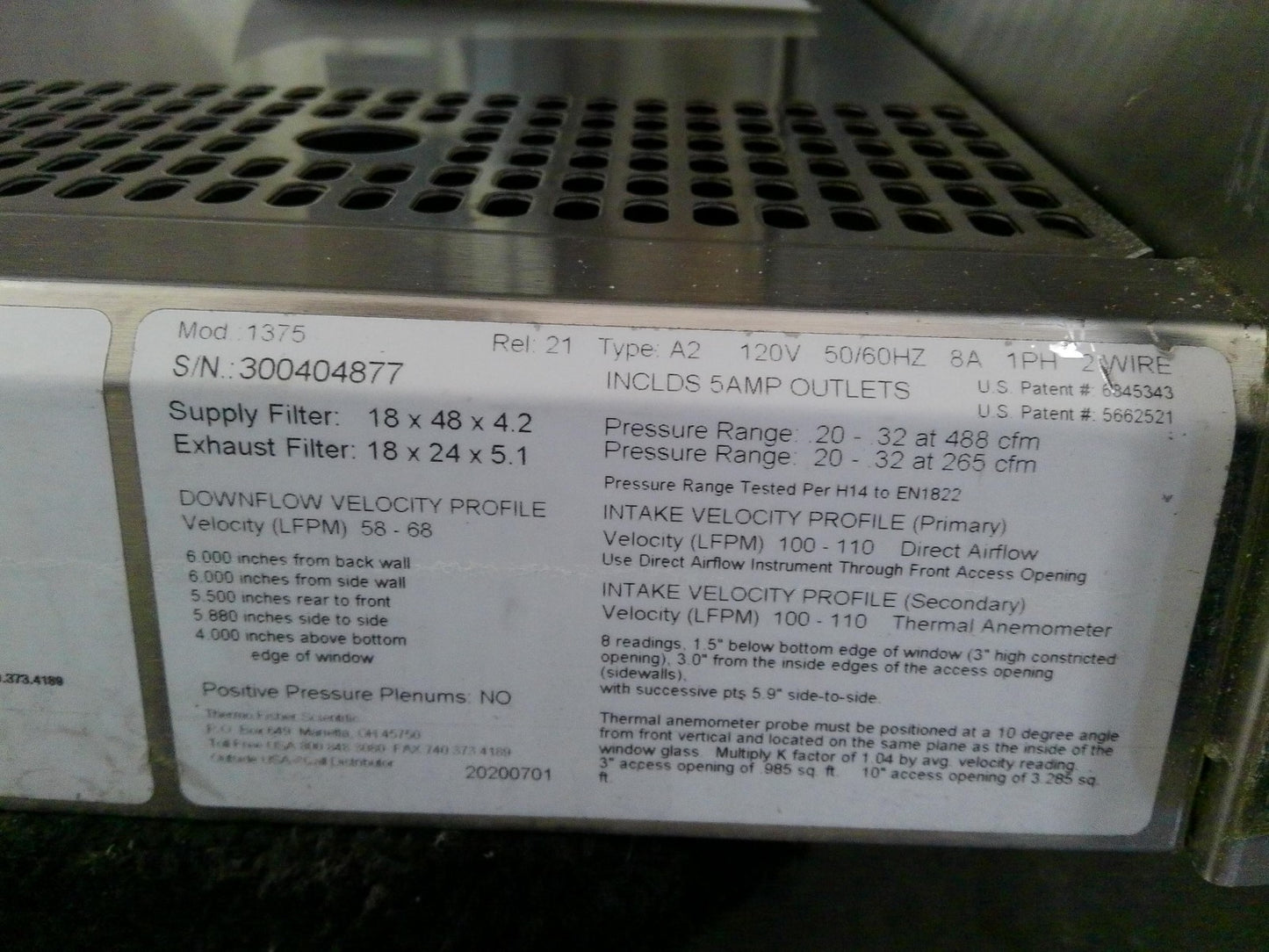 Thermo Scientific 4ft 1375 A2 Biosafety/Biological Safety Cabinet w/UV +Warranty