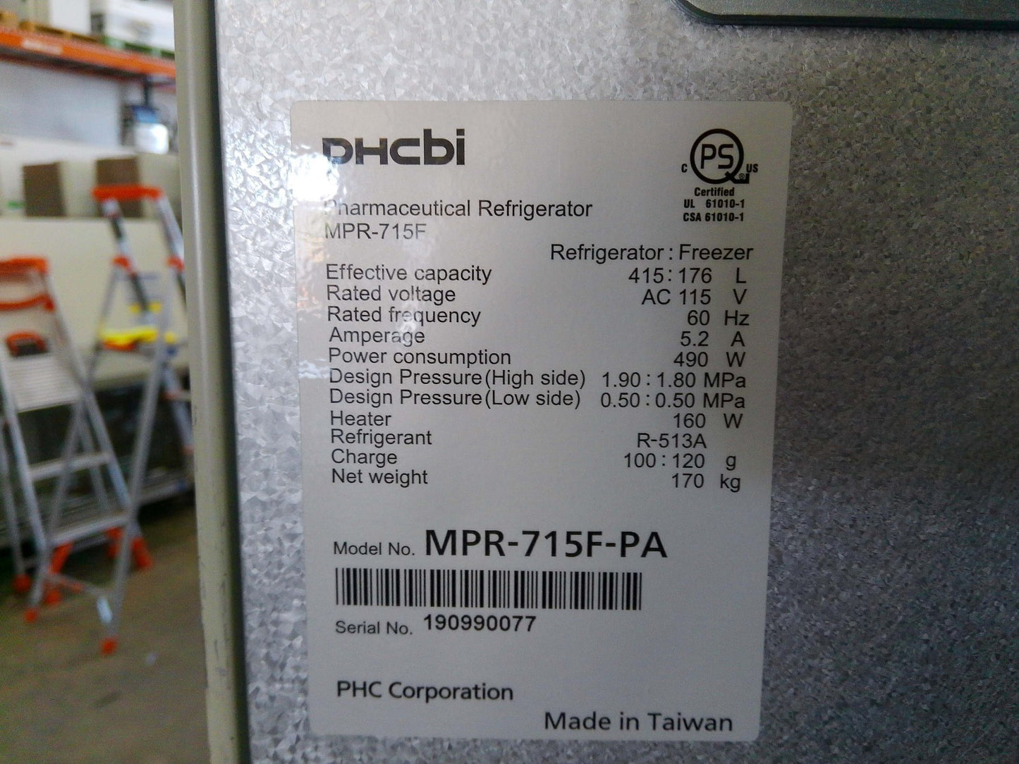 PHCbi MPR-715F-PA Laboratory Refrigerator and Freezer Combo +4C / -30C