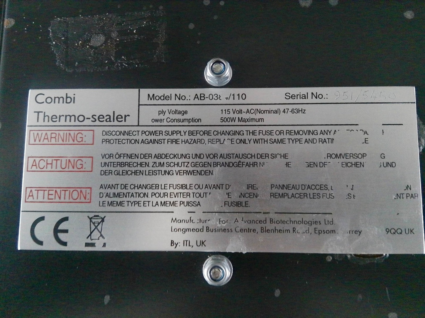 Thermo Scientific AB-0384/110 ALPS 25 Combi Thermo Microplate Sealer