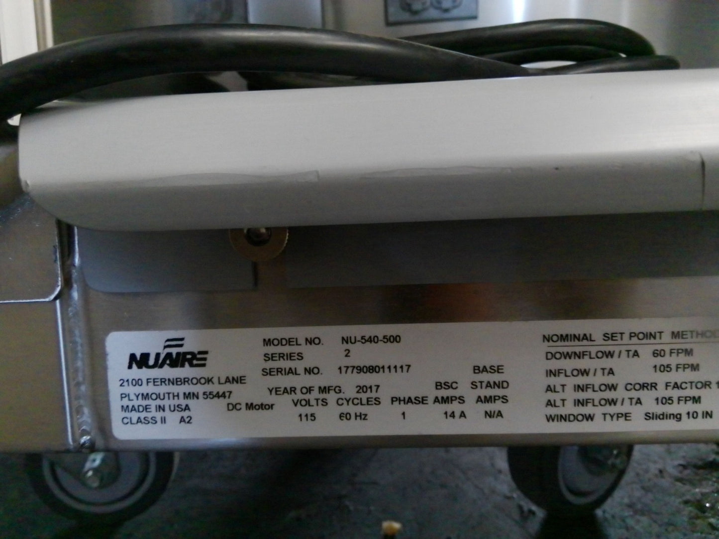 Nuaire 5ft 540-500 A2 Biosafety/Biological Safety Cabinet w/UV & Stand +Warranty
