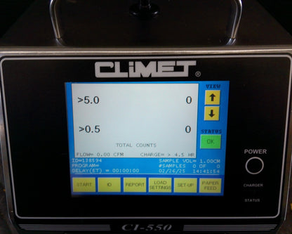 Climet CI-550 Portable Laser Particle Counter 120v