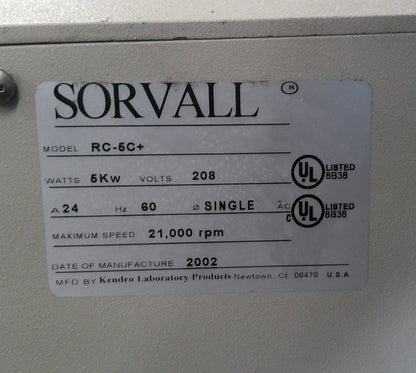 Sorvall RC-5C Plus Refrigerated Floor Centrifuge Ask For Rotor Options, TESTED