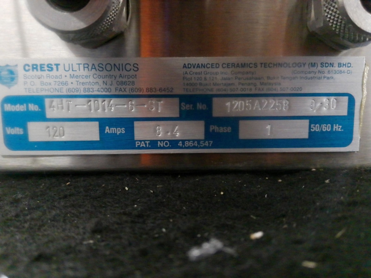 Crest Ultrasonics 4HT-1014-6-ST Cleaning Tank With Genesis 4G-500-6 Generator