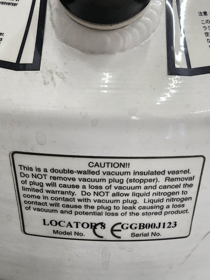 Thermolyne Locator 8 Cryo Nitrogen LN2 Biological Storage System w/ Racks
