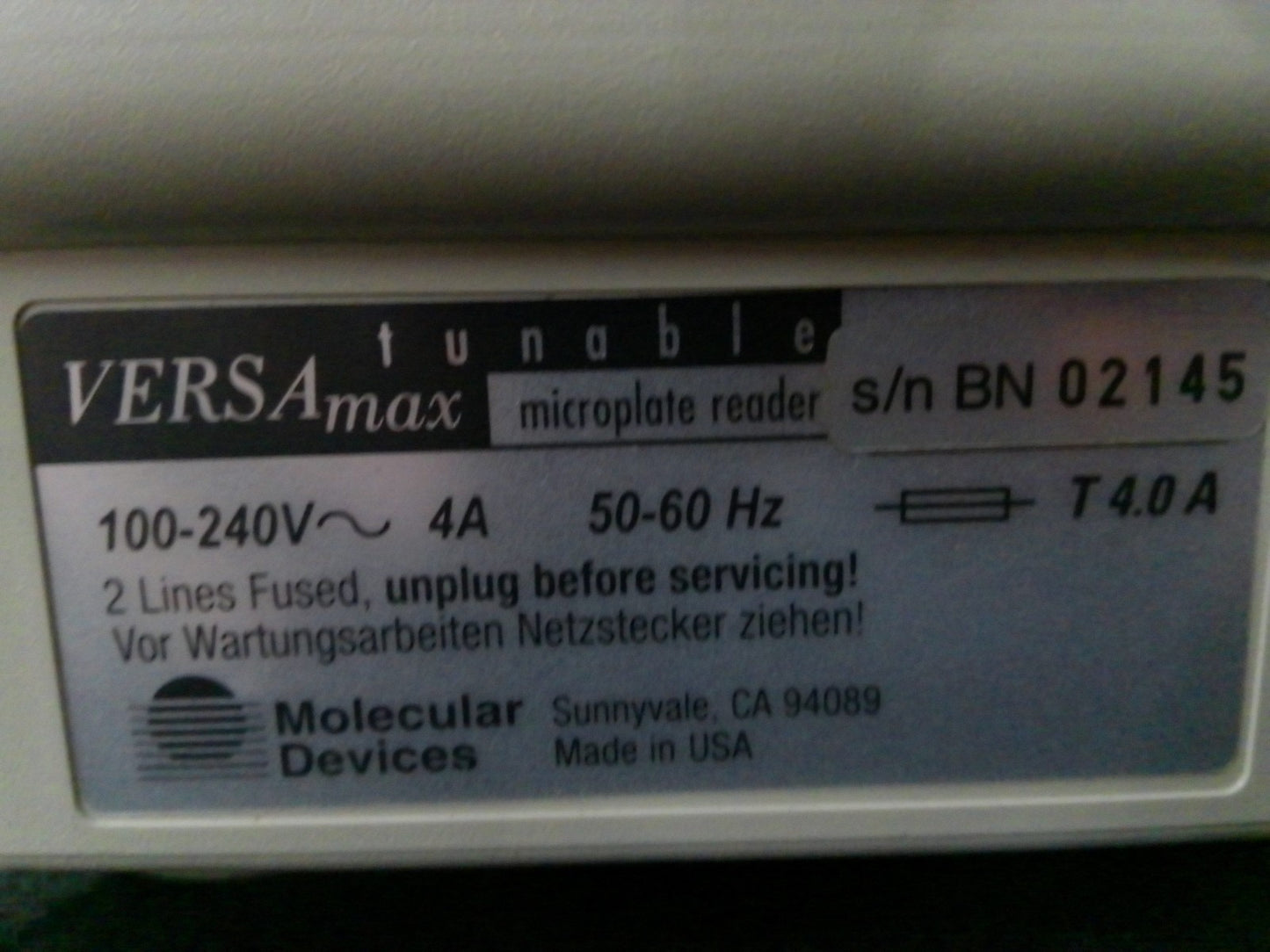 Molecular Devices VersaMax Tunable Microplate Reader 120v