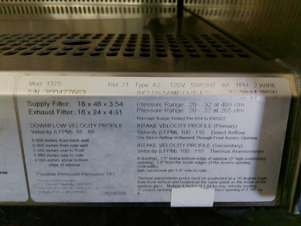 Thermo Scientific 4ft 1375 A2 Biosafety/Biological Safety Cabinet w/UV +Warranty