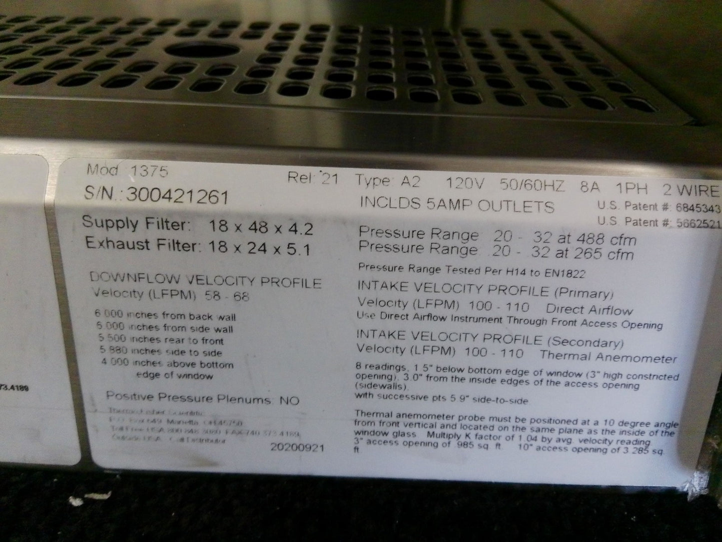 Thermo Scientific 4ft 1375 A2 Biosafety Cabinet w/UV & Stand (2020) FULLY TESTED