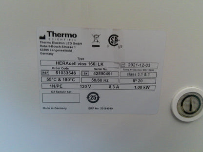 Thermo HERAcell Vios 160i Double Stack Copper Lined CO2 Incubators (2021)